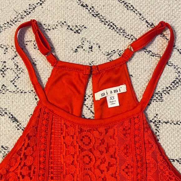 Francesca’s Collection Red Lace Romper - Picture 2 of 3